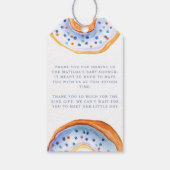 Donut baby shower Blauw Dank u Modern Cadeaulabel (Achterkant)