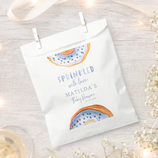 Donut baby shower blauw girly schattig welkom bedankzakje (Geknipt)