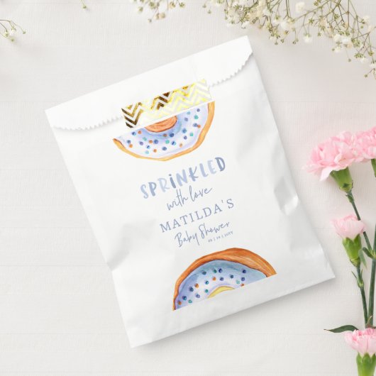 Donut baby shower blauw girly schattig welkom bedankzakje (Gezegeld)