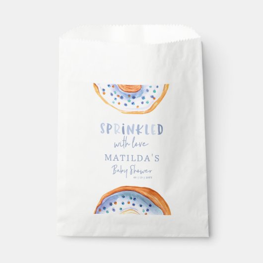 Donut baby shower blauw girly schattig welkom bedankzakje (Voorkant)