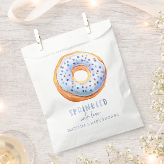 donut baby shower blauw schattig elegant feest bedankzakje (Geknipt)