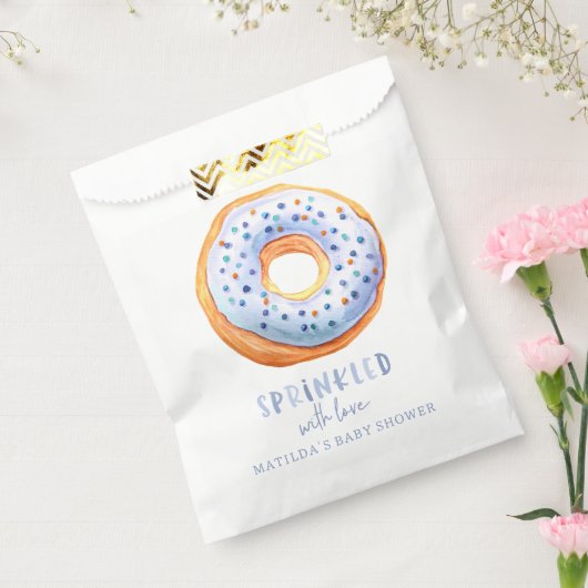 donut baby shower blauw schattig elegant feest bedankzakje (Gezegeld)