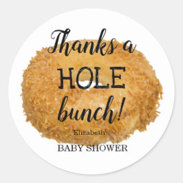 Donut Baby shower Dank je Ronde Sticker