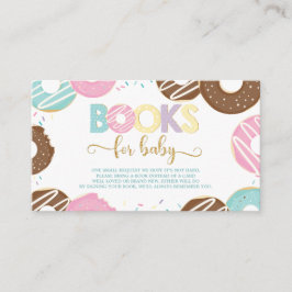 Donut Baby shower Doughnut Girl brengt boeken mee Informatiekaartje