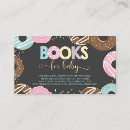 Donut Baby shower Doughnut Girl brengt boeken mee Informatiekaartje