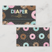Donut Baby shower Doughnut Girl Diaper Raffle Informatiekaartje (Voorkant / Achterkant)
