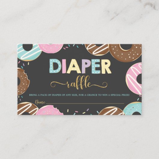 Donut Baby shower Doughnut Girl Diaper Raffle Informatiekaartje (Voorkant)