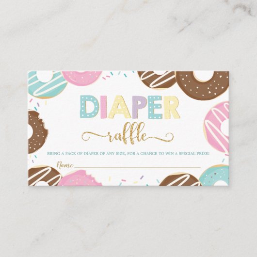 Donut Baby shower Doughnut Girl Diaper Raffle Informatiekaartje (Voorkant)