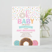 Donut Baby shower Invitation Donut Sprinkle Shower Kaart (Staand voorkant)