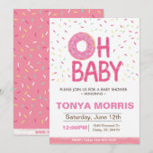 Donut Baby shower Invitation (meisje) Kaart (Voorkant / Achterkant)