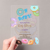 Donut Baby shower jongen Acryl Uitnodigingen (Insitu (Draagbaar))