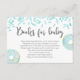 Donut baby shower jongen boek aanvraag insert informatiekaartje