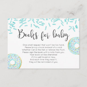 Donut baby shower jongen boek aanvraag insert informatiekaartje