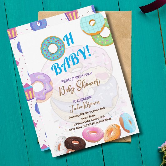 Donut Baby shower jongen Kaart