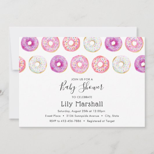 Donut-Baby shower Kaart (Voorkant)