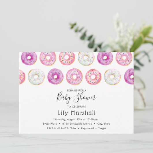 Donut-Baby shower Kaart (Staand voorkant)