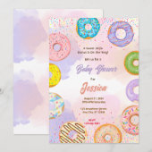 Donut-Baby shower Kaart (Voorkant / Achterkant)