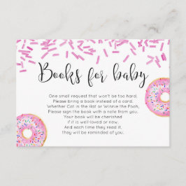 Donut baby shower meisje boek aanvraag insert informatiekaartje