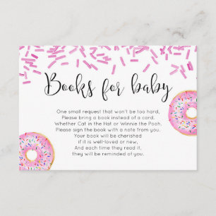 Donut baby shower meisje boek aanvraag insert informatiekaartje