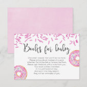 Donut baby shower meisje boek aanvraag insert informatiekaartje (Voorkant / Achterkant)