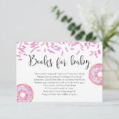 Donut baby shower meisje boek aanvraag insert informatiekaartje (Staand voorkant)
