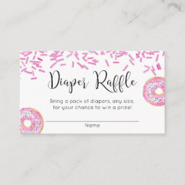 Donut baby shower meisje roze luier verloting informatiekaartje