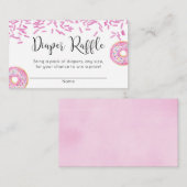 Donut baby shower meisje roze luier verloting informatiekaartje (Voorkant / Achterkant)