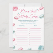 Donut Baby shower naam die Baby liedjes spel Kaart (Voorkant)