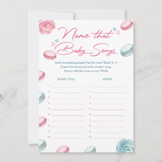 Donut Baby shower naam die Baby liedjes spel Kaart (Voorkant)