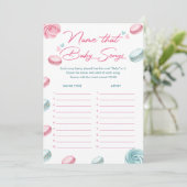 Donut Baby shower naam die Baby liedjes spel Kaart (Staand voorkant)