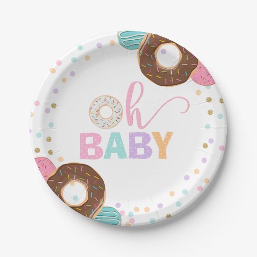 Donut Baby shower Party Paper Bord 7" Donut Party (Voorkant)