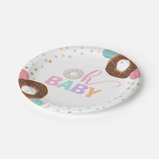 Donut Baby shower Party Paper Bord 7" Donut Party (Gekanteld)