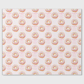 donut baby shower roze girly schattig welkom cadeaupapier (Vlak)