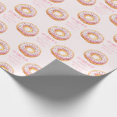 donut baby shower roze girly schattig welkom cadeaupapier (Hoek)