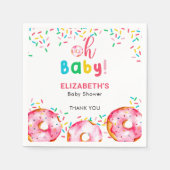 Donut Baby shower Schattige Oh Baby Sprinkles Kleu Servet (Voorkant)