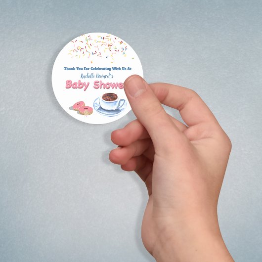 Donut Baby shower Sprinkles Dank u Ronde Sticker