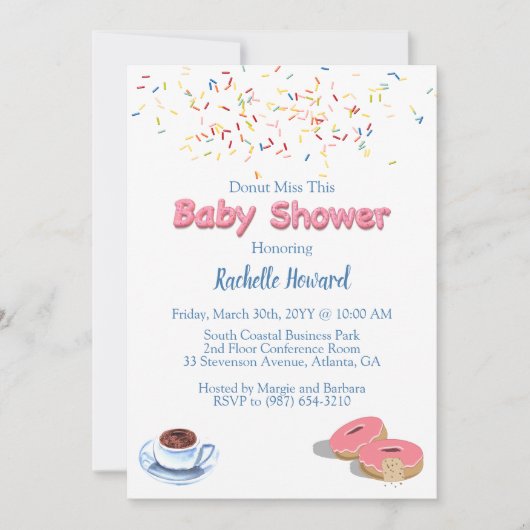 Donut-Baby shower strooit Kaart (Voorkant)