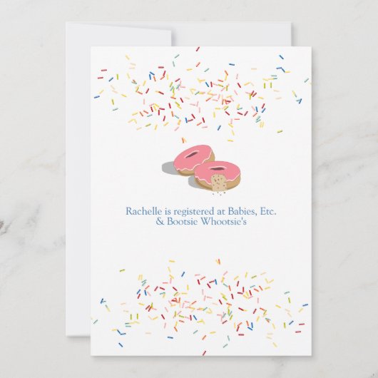 Donut-Baby shower strooit Kaart (Achterkant)
