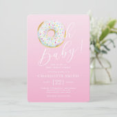 Donut Baby shower Uitnodiging (Staand voorkant)