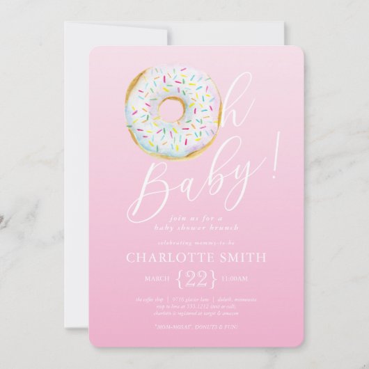 Donut Baby shower Uitnodiging (Voorkant)