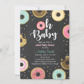 Donut Baby shower uitnodiging Coed shower Doughnut (Voorkant)
