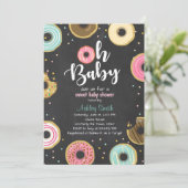 Donut Baby shower uitnodiging Coed shower Doughnut (Staand voorkant)