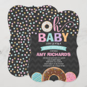 Donut Baby shower Uitnodiging Donut Sprinkle Showe (Voorkant / Achterkant)