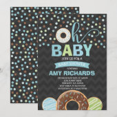 Donut Baby shower Uitnodiging Donut Sprinkle Showe (Voorkant / Achterkant)