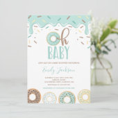 Donut Baby Shower Uitnodiging Oh Baby Donut Shower (Staand voorkant)