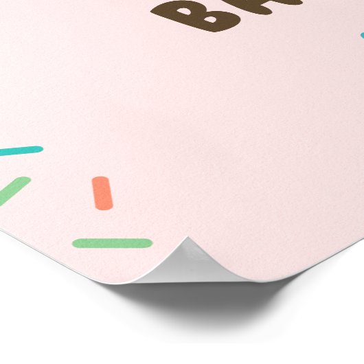 Donut Baby shower Welkom Teken Gedrukt Poster (Hoek)