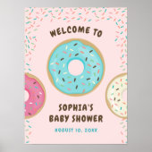 Donut Baby shower Welkom Teken Gedrukt Poster (Voorkant)