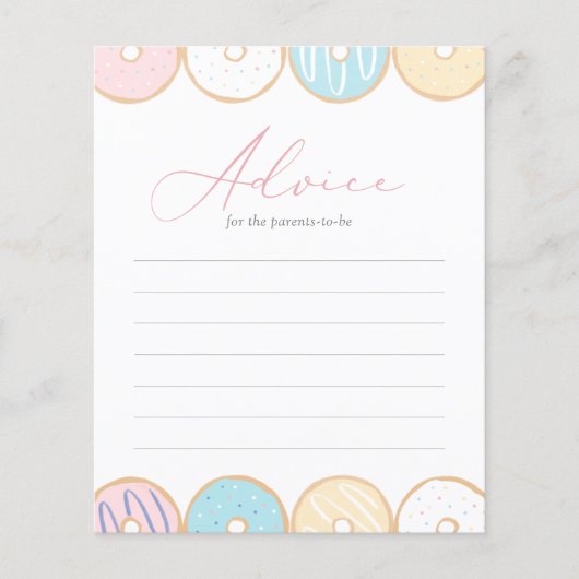 Donut Baby Sprinkle Advice for Parents Kaart (Voorkant)