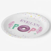 Donut Baby Sprinkle Baby Girl Papieren Bordje (Gekanteld)