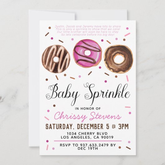 Donut Baby Sprinkle Baby shower Kaart (Voorkant)